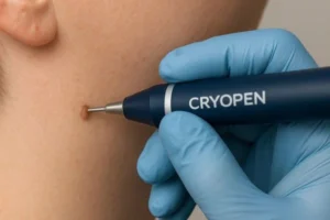 Person receiving skin tag removal Newcastle upon Tyne