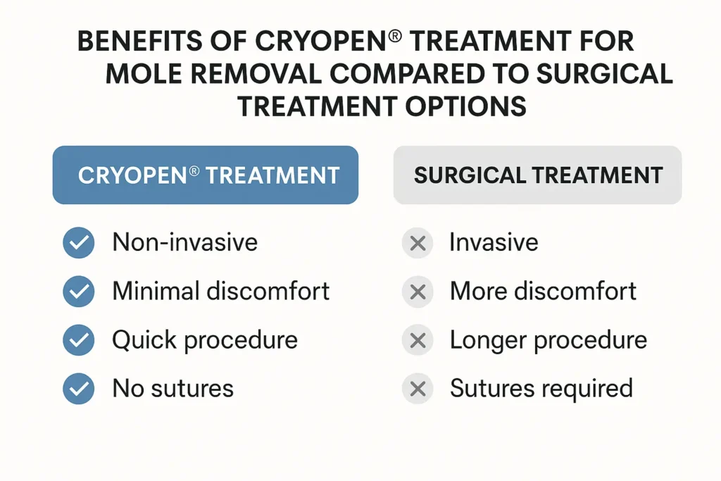 Benefits of facial mole removal Newcastle upon Tyne - call our team today to book a consultation